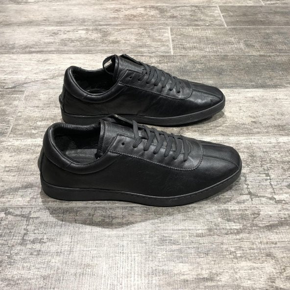 Yeni Sezon Erkek Bağcıklı Sneakers Günlük Spor Ayakkabı- Siyah-Siyah