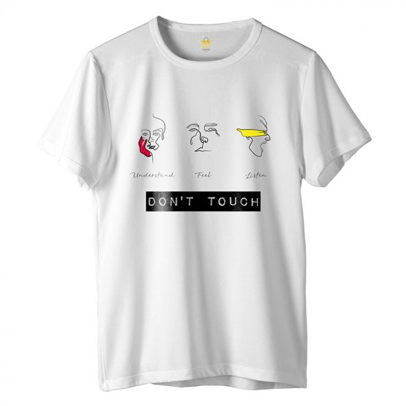 Zhoppers Don''t Touch Beyaz Tasarım T-Shirt