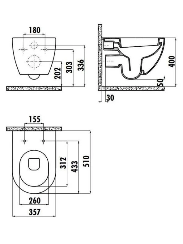 Creavit FE322 Free Asma Klozet Rim-Off Siyah Mat + Creavit Duck Y.K Siyah Mat Kapak - 3