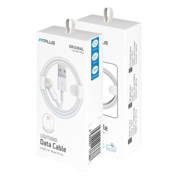 FitPlus Bianca FP-104 Lightning Data/Şarj Kablosu Beyaz 1mt - Beyaz - 4