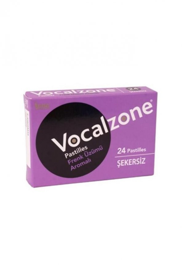 Vocalzone Frenk Üzümü Aromalı Şekersiz 24 Pastil (SKT:02/2022)