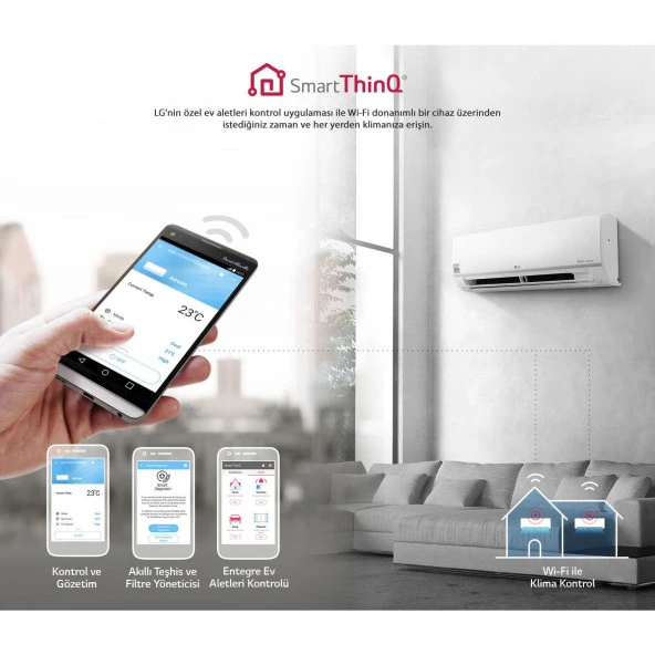 Lg S3-M12JA2FA Dual Plus 12000 Btu Wifi R32 Gaz A++ İnverter Klima - 4