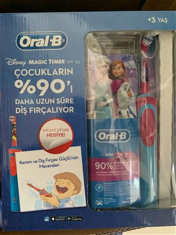 Oral-B Frozen Özel Seri Çocuklar İçin Şarj Edilebilir Diş Fırçası-HiKAYE KITABI HEDIYELI