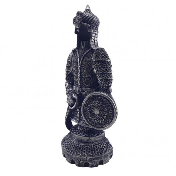 Ayetel Kürsi Ve Cevşen Yazılı Osmanlı Zırh Biblo, Siyah - Gümüş