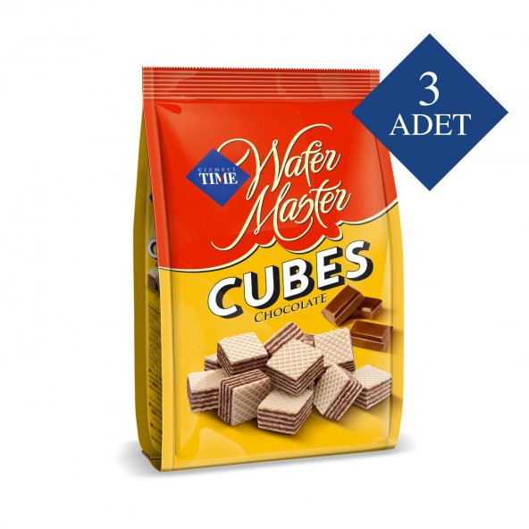 Wafer Master Cubes Çikolatalı 200G Poşet 3 Lü Paket