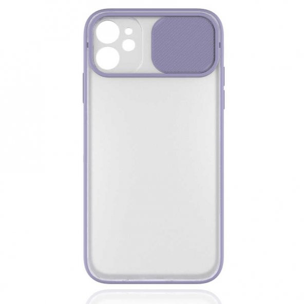 Gpack Apple iPhone 11 Kılıf Kamera Sürgülü Kapatmalı Silikon - 5