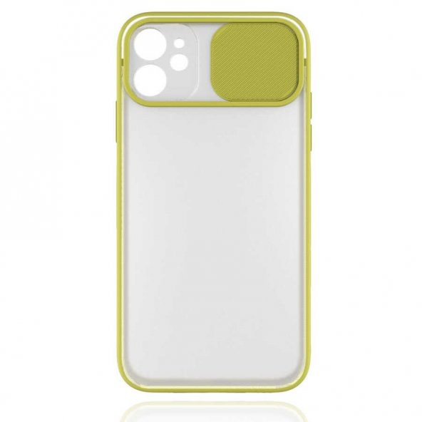 Gpack Apple iPhone 11 Kılıf Kamera Sürgülü Kapatmalı Silikon - 6