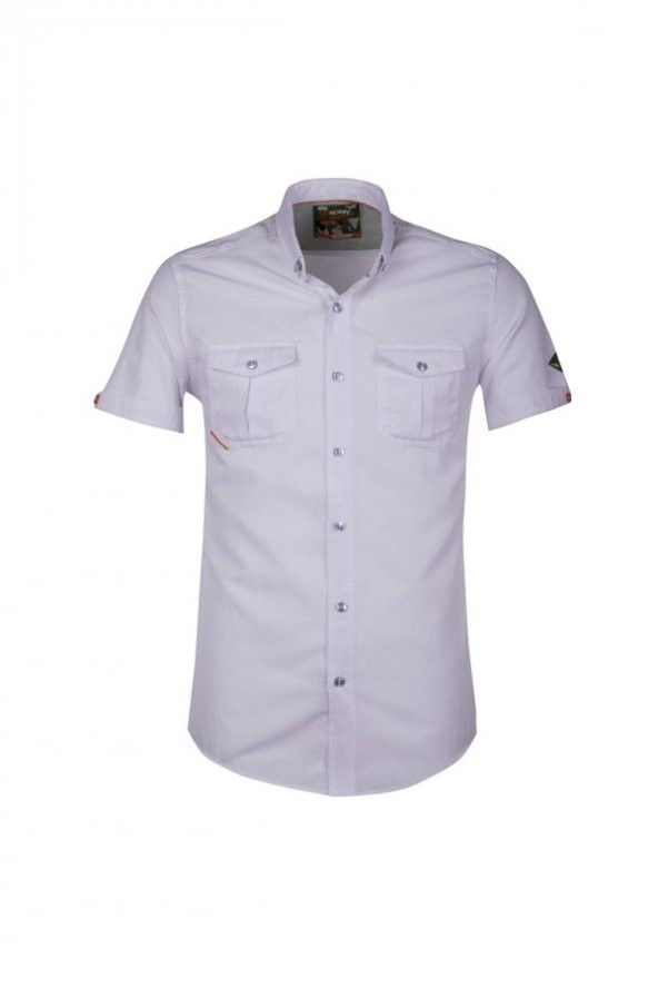 Cosplay Armürlü Yıkamalı Kısa Kol Slim Fit Gömlek - 4