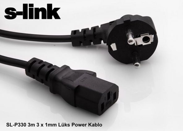 S-Link Sl-P330 3M 3 X 1Mm Lüks Power Kablo