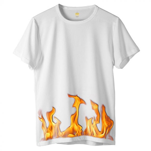 Zhoppers Burn Beyaz Tasarım T-Shirt
