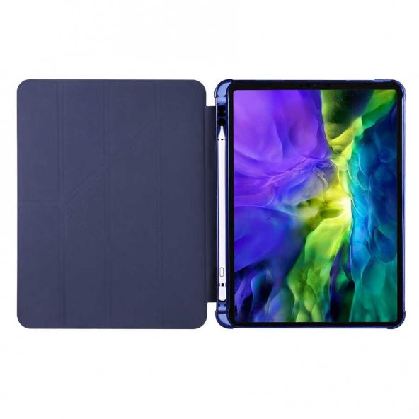Teleplus Apple iPad Pro 10.5 Kılıf Tri Folding Smart Cover Standlı Kalemlikli Kapak - 11