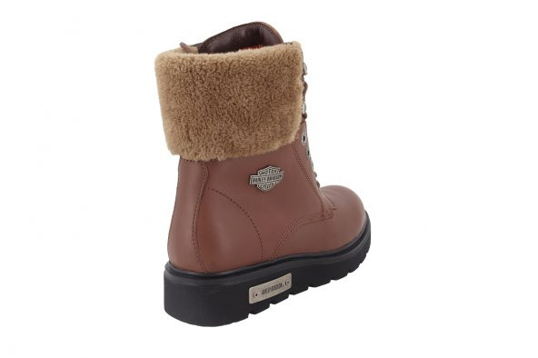 Harley Davidson 021Z100548 Hannah Hakiki Deri Kadın Bot Kahverengi - 3