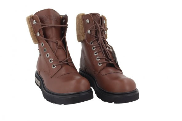 Harley Davidson 021Z100548 Hannah Hakiki Deri Kadın Bot Kahverengi - 5