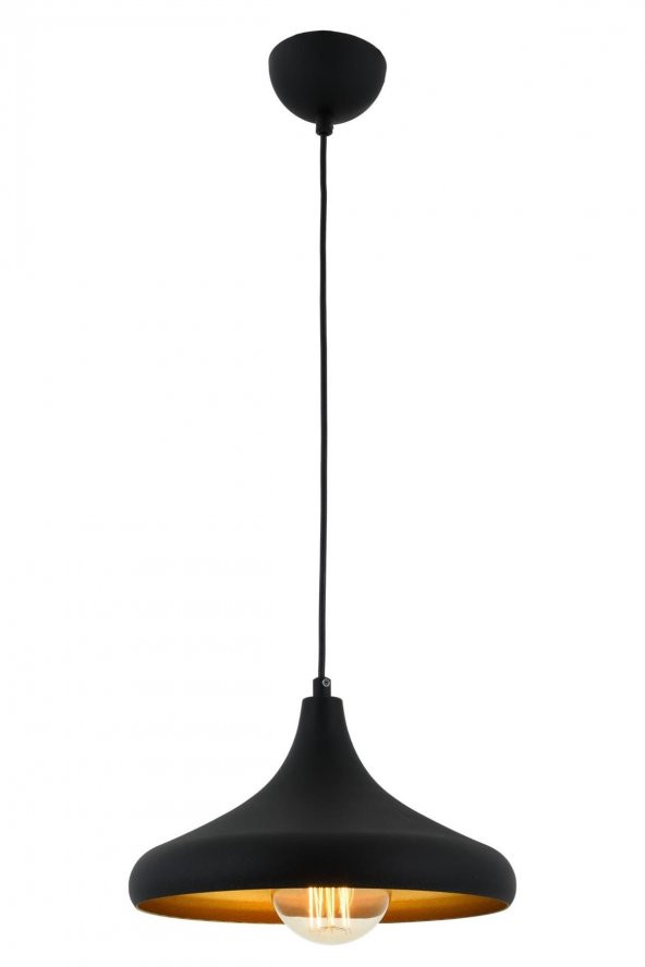 AVONNI AV-4106-M8-BSY-29 Siyah Boyalı Modern Avize E27 Metal 29cm