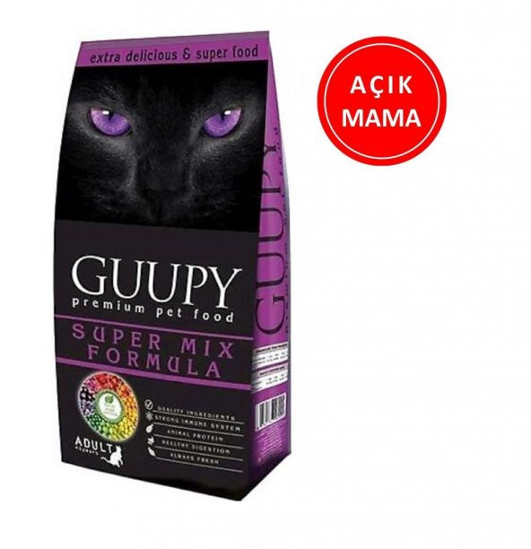 Guupy Mix Cat Karışık Kedi Maması 1 Kg AÇIK