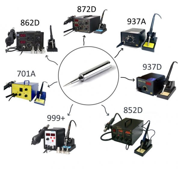 Isı ayarlı Havya Yedek Havya Ucu 898/937/936/852/862/872 - 4