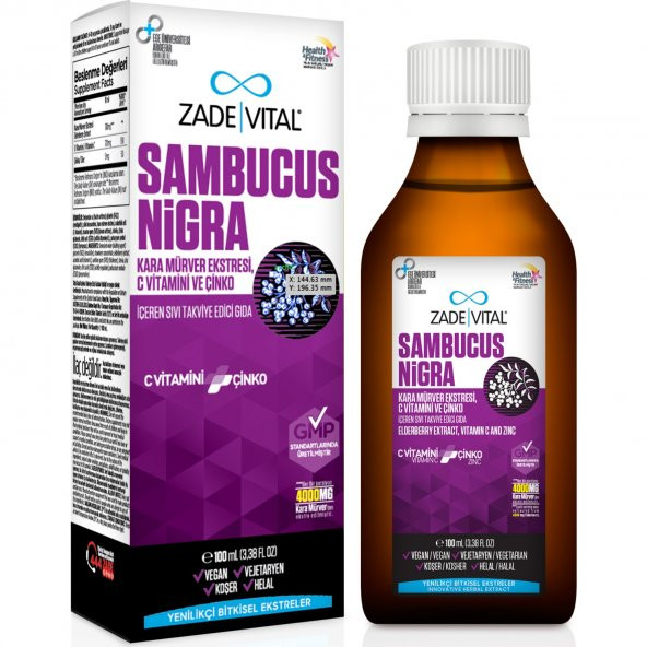 Zade Vital Sambucus Nigra Kara Mürver Şurup 100 ml - 1