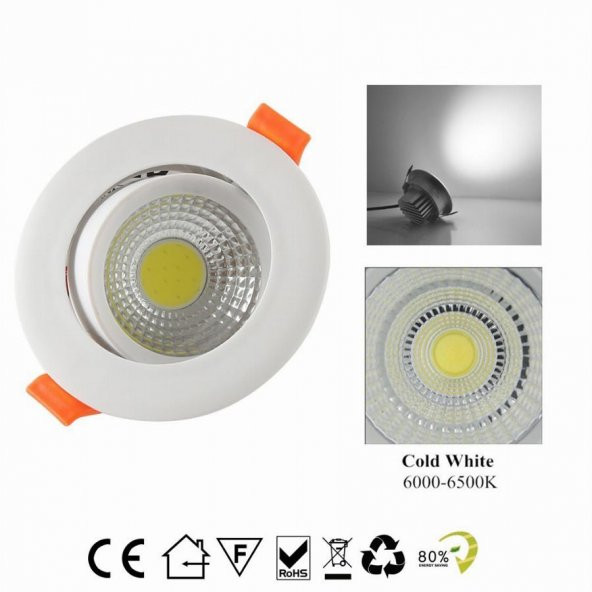 5 W COB LED SPOT 6500K BEYAZ KASA - 2
