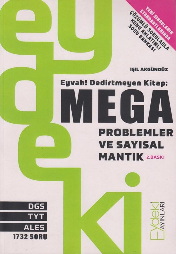 Eydeki Yayınları Dgs Tyt Ales Mega Problemler Ve Sayısal Mantık