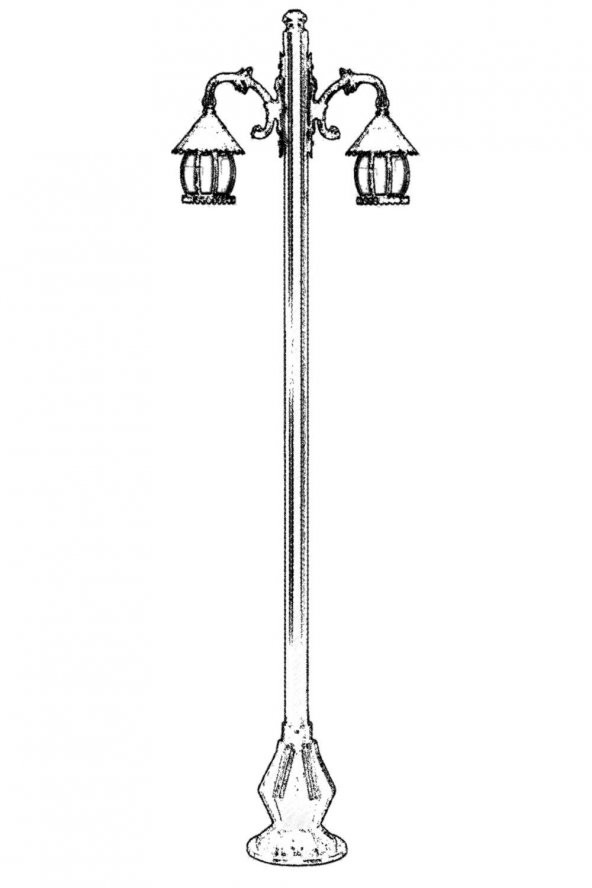 AVONNI BDR-68184-2BSY-M2 Siyah Boyalı Dış Mekan Aydınlatma E27 Çelik Boru ABS Polikarbon Cam 70x30cm - 3