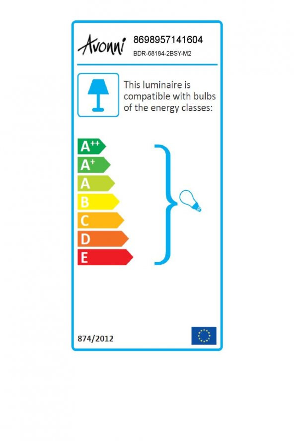 AVONNI BDR-68184-2BSY-M2 Siyah Boyalı Dış Mekan Aydınlatma E27 Çelik Boru ABS Polikarbon Cam 70x30cm - 7