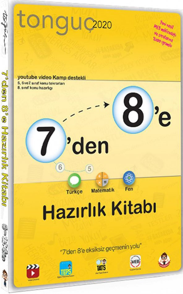 Tonguç 7den 8e Hazırlık Kitabı Türkçe Matematik Fen Bilimleri