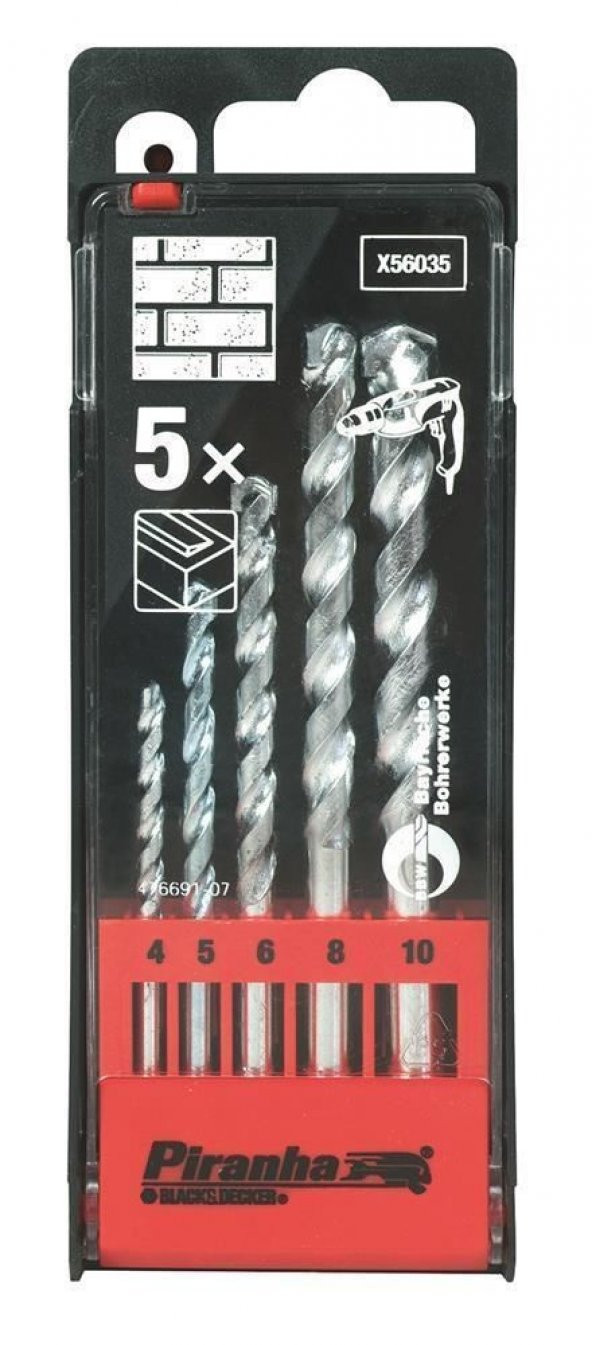 Black&Decker X56035 5 Parça Beton Matkap Ucu Seti