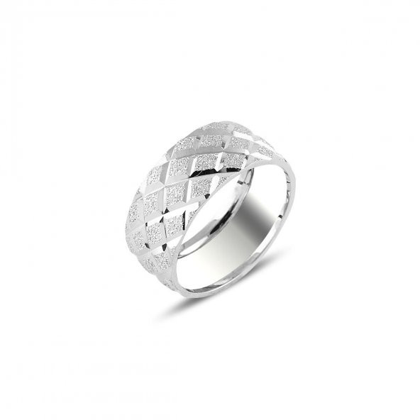 Baklava Desenli Gümüş Alyans