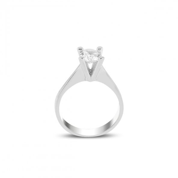 6 Mm Tektaş Bayan Gümüş Yüzük - 2