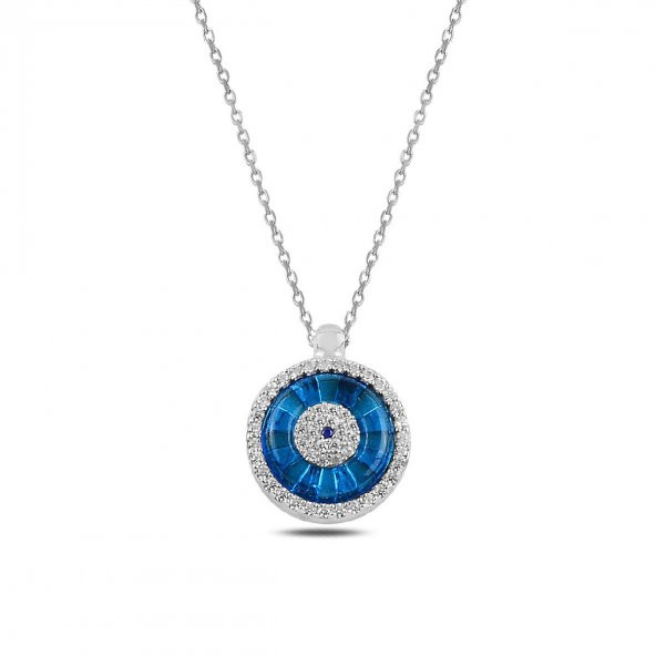 Yuvarlak Lapis Taşlı Gümüş Bayan Set - 2