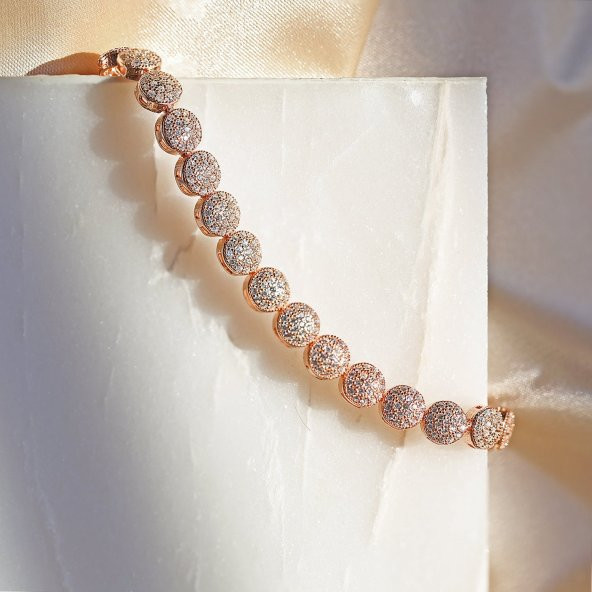 Beyaz Çoklu Taşlı Kadın Gümüş Bileklik - 2