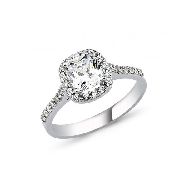 Beyaz Taşlı Gümüş Bayan Set - 2