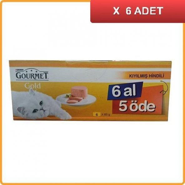 Gourmet Gold Kıyılmış Hindili Kedi Konservesi 6 Al 5 Öde 6x85 gr. (6 ADET)