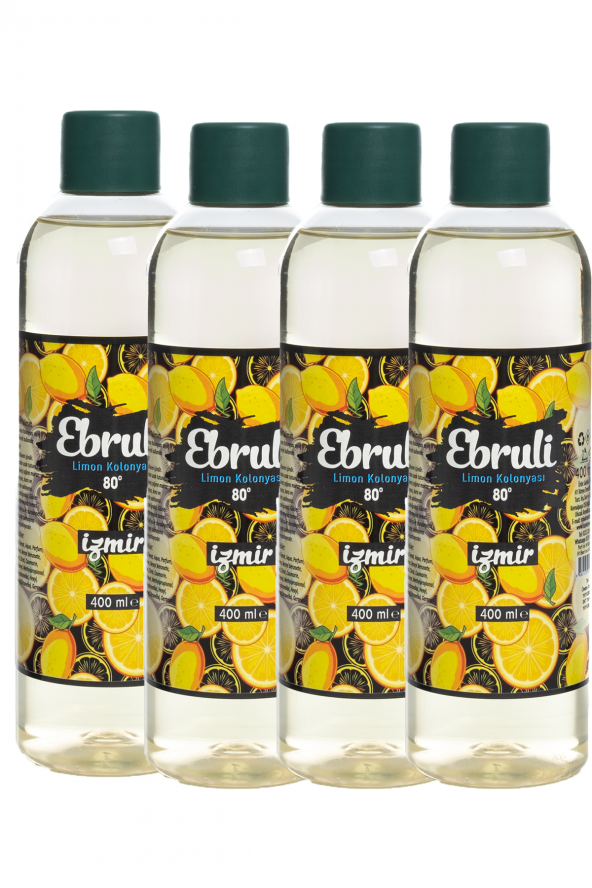 Ebruli Limon Kolonyası 4 Adet 400ML 80 Derece