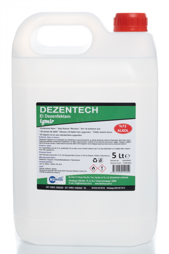 Ebruli Limon Kolonyası  Bidon 5 Lt 80 Derece & Dezentech Alkol Bazlı El Temizleme Sıvısı(Dezenfektan) 5 Lt - 3