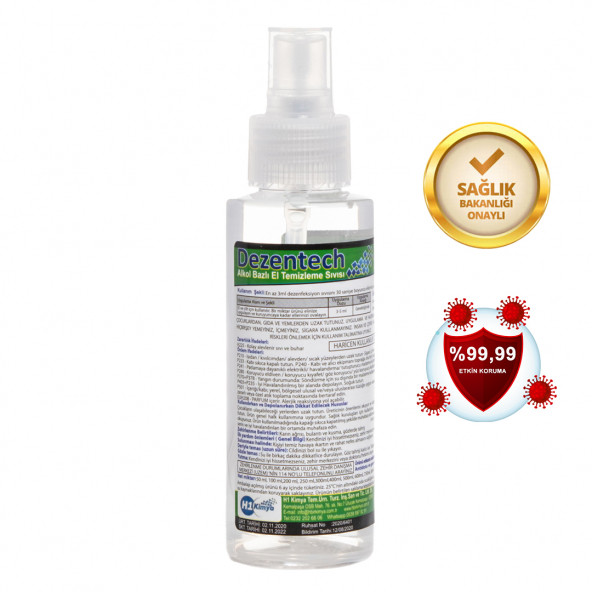 Dezentech Alkol Bazlı El Temizleme Sıvısı (Dezenfektan) Sprey 2 Adet 100 ML - 3