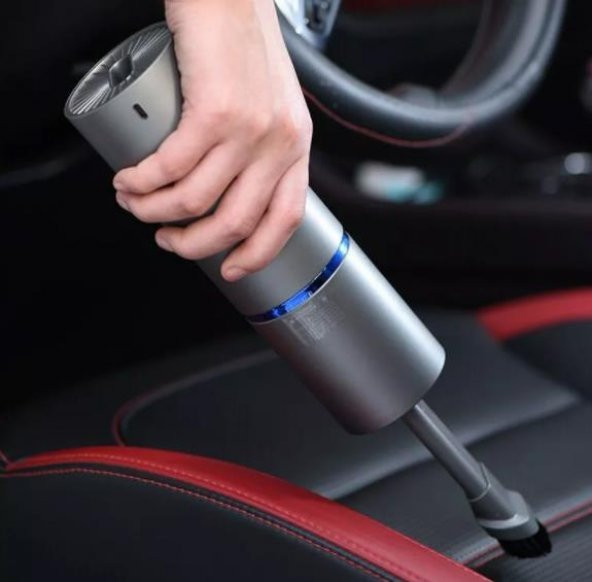 Yukka Gümüş Gri Kablosuz Elektirikli Araç Süpürgesi USB - 2