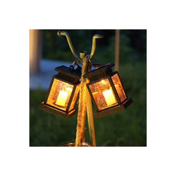 Yukka Güneş Enerjili Bahçe Işık LED Mum Fener Avlu Bahçe Güneş Işığı Solar Lamba (Yurt Dışından) - 4