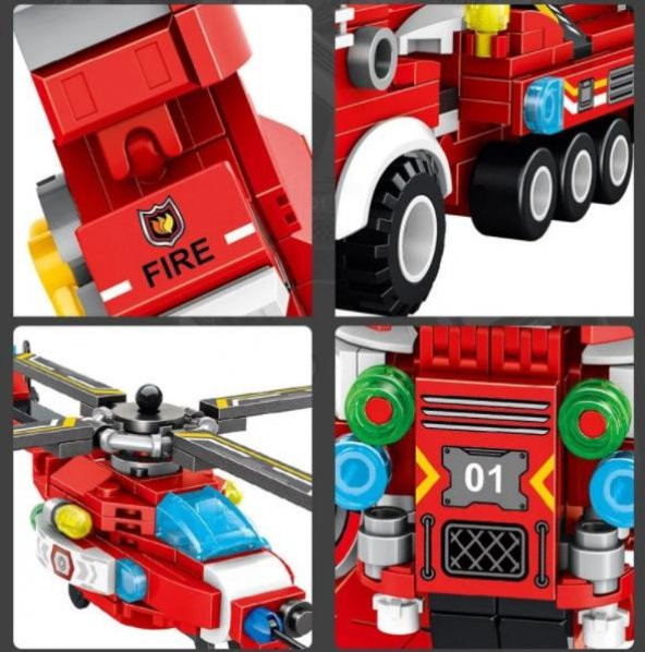 Yukka 8 Çeşit Lego Yangın Kurtarma Oyuncak - 2