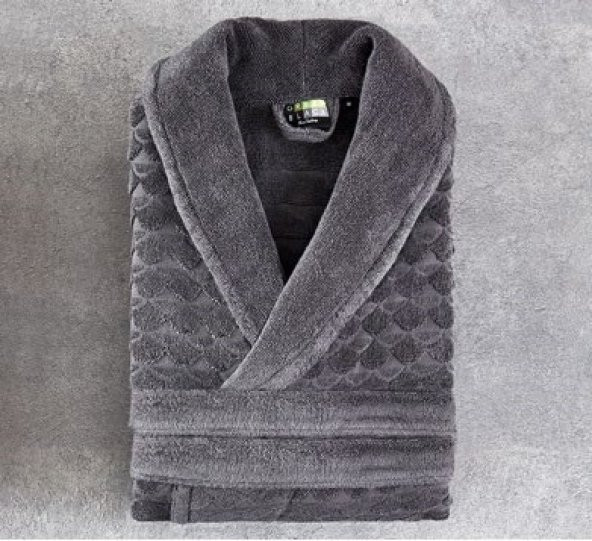 Green Black (by Ecocotton) Pamuk Bay Bornoz - Aymira Antrasıt LARGE - 2