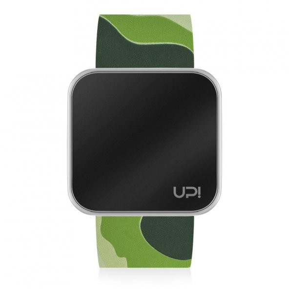 UPWATCH Touch Shiny Silver&Green Camouflage Unisex Kol Saati