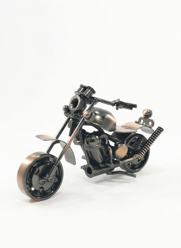 Metal Retro Motosiklet Modeli El Yapımı Dekor Biblo