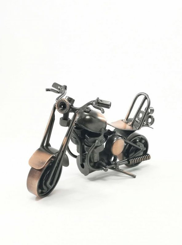 Metal Retro Motosiklet Modeli El Yapımı Dekor Biblo - 3