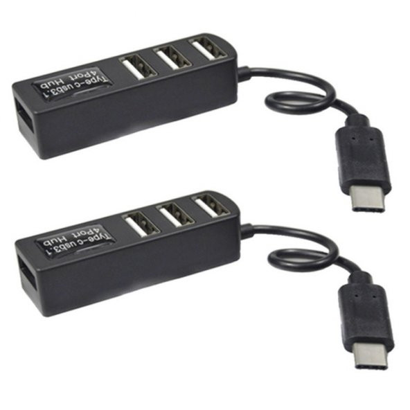 HADRON TYPE-C USB HUB 4 PORT USB 3.1 ÇOKLAYICI SİYAH HD152
