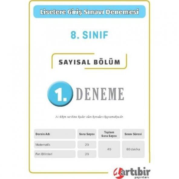 Artıbir Yayınları 8. Sınıf Çetin Ceviz 7Li Deneme Paketi - 3