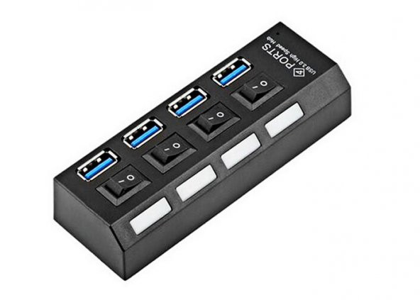 HYTECH HY-U350 4 PORT ANAHTARLI USB 3.0 ÇOKLAYICI