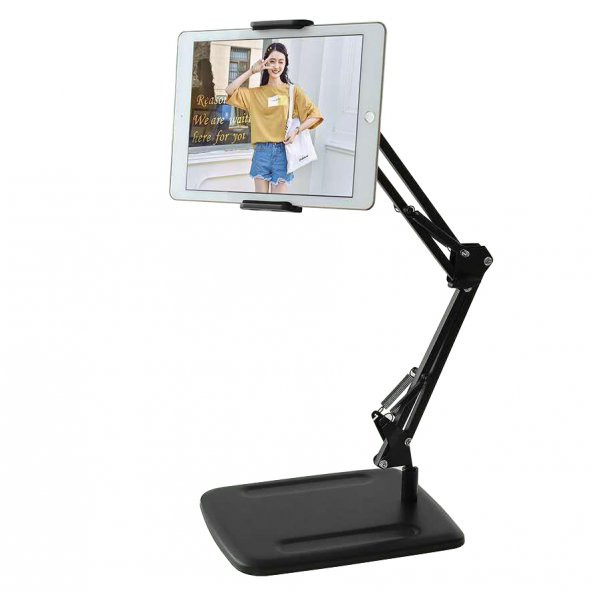 NoTech Masaüstü Telefon ve Tablet Tutucu Stant 360° Döner Başlık 50cm Uzun Kol NT1048