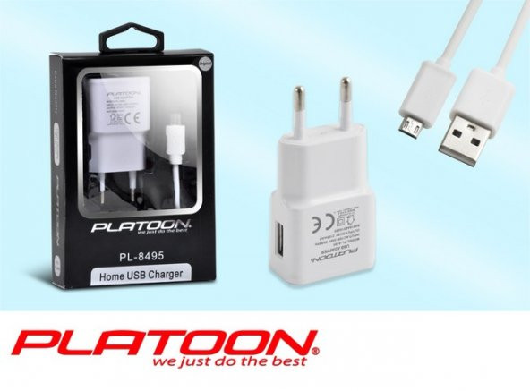 PLATOON PL-8495 MICRO USB 2A DUVAR ŞARJ + KABLO