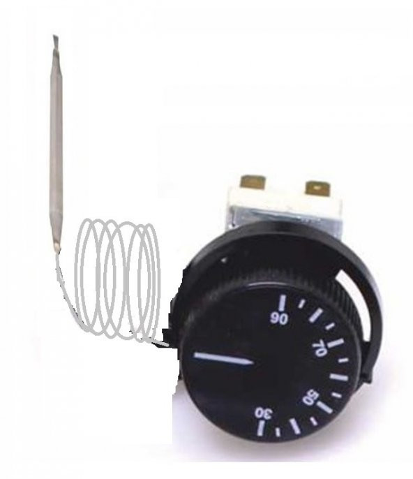 Spiralli Termostat 0 ile 90 C arası çift kontaklı 100 cm