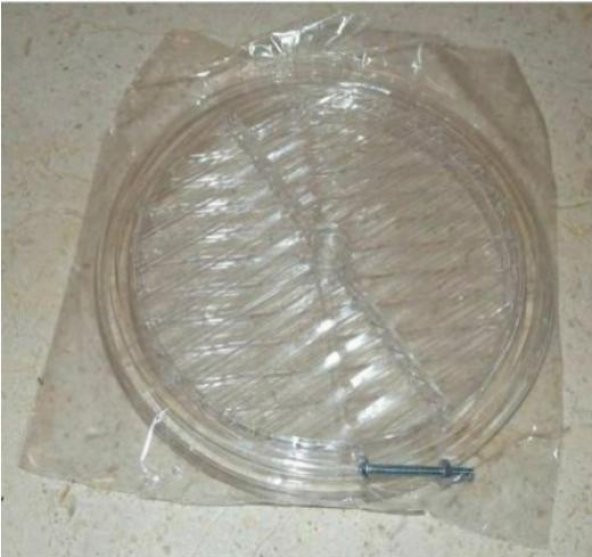 Doğalgaz Havalandırma Cam Menfezi Şeffaf Çap 18 Cm - 2